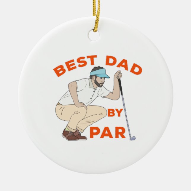 Best Dad By Par Ceramic Tree Decoration (Front)