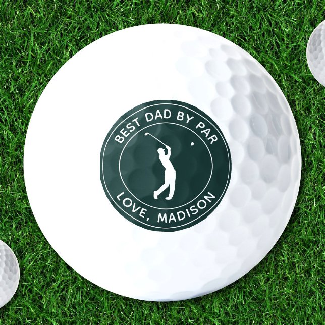 Best Dad By Par Custom Golfer Name Personalised Golf Balls (Creator Uploaded)