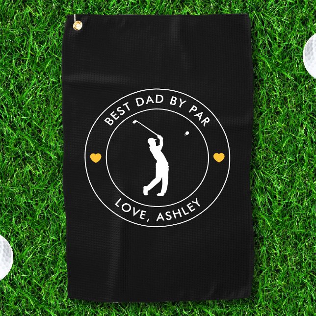 Best Dad By Par Custom Golfer Name Personalised Golf Towel (Creator Uploaded)