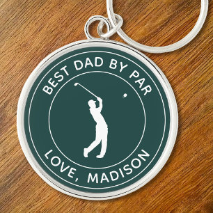 Best Dad By Par Custom Golfer Name Personalised Key Ring