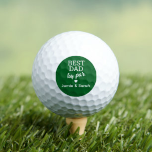 Best Dad by Par Custom Green White Golf Balls