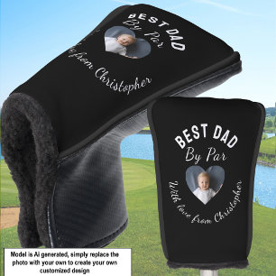 Best Dad By Par Custom Kids Photo Black Golf Head Cover