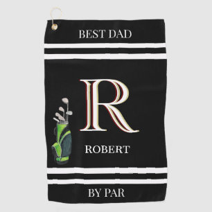 Best Dad by Par Custom Monogram Name Clubs Golf Towel