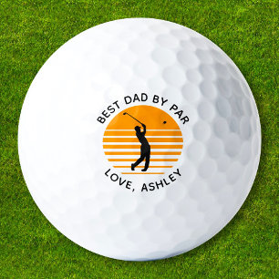 Best Dad By Par Custom Name Text Personalised Golf Balls