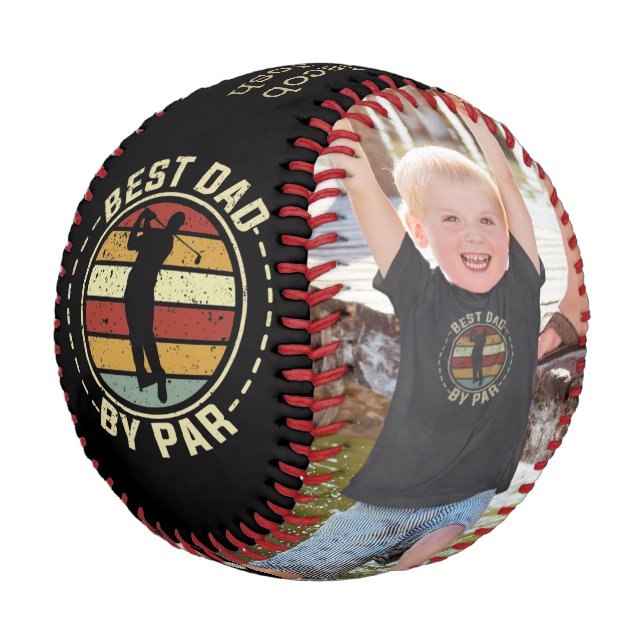 Best Dad by Par Custom Photo Baseball (Angled)