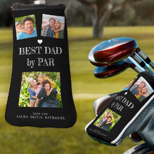 Best Dad by Par custom photo collage Golf Head Cover