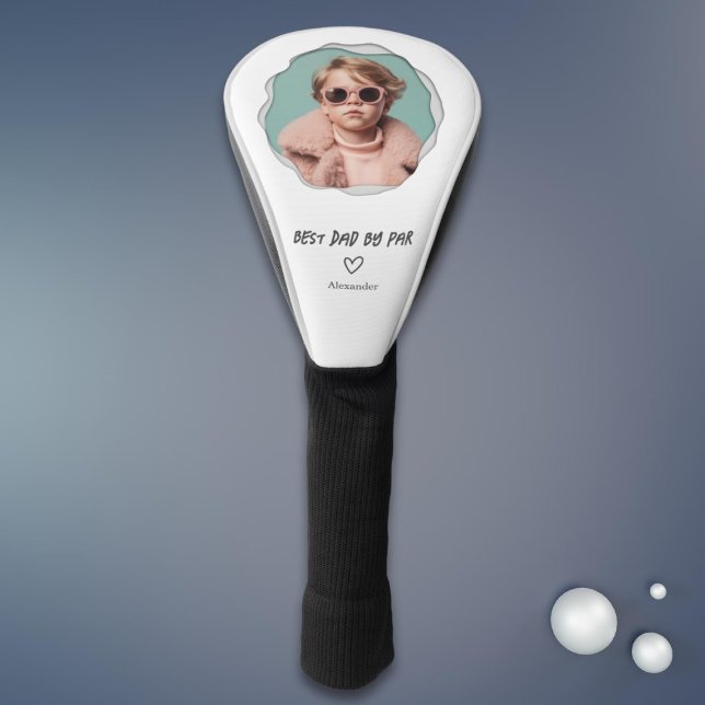 Best Dad by Par Custom Photo Father Golf Head Cover (Creator Uploaded)