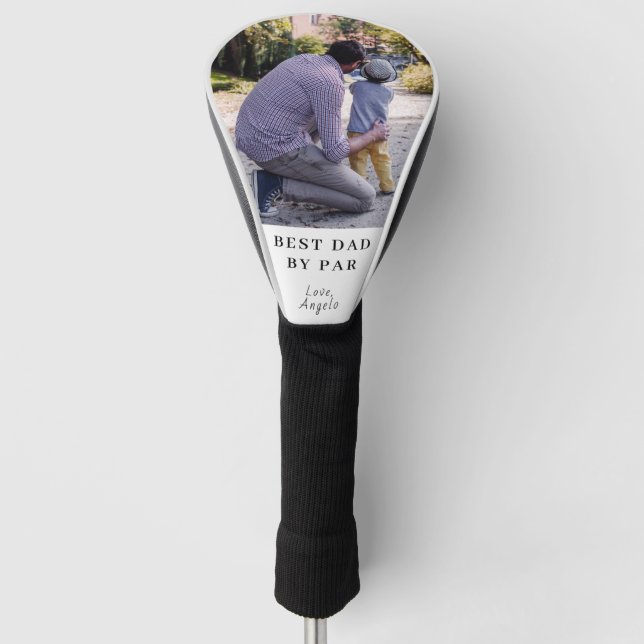 Best Dad By Par Custom Photo Golf Head Cover (Front)