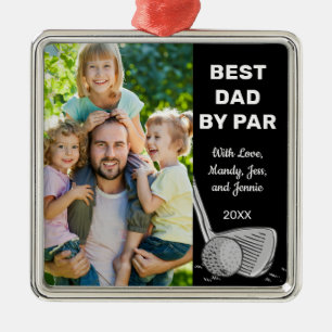 Best Dad By Par Custom Photo Golf Metal Tree Decoration