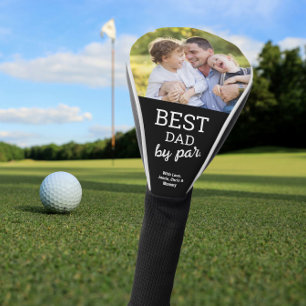 Best Dad by Par Custom Photo Modern Father's day Golf Head Cover