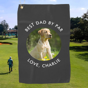 Best Dad By Par Custom Photo Name Personalised Golf Towel