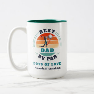 Best Dad By Par Custom Retro From Daughters Custom Two-Tone Coffee Mug