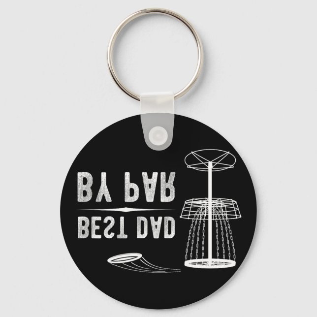 Best Dad By Par Disc Golf _2  Key Ring (Front)