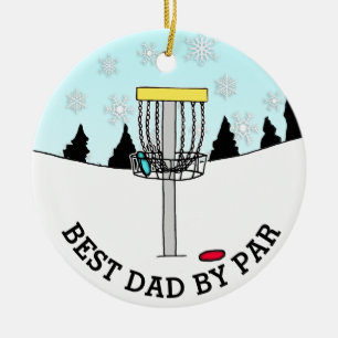 Best Dad by Par Disc Golf Christmas   Ceramic Tree Decoration