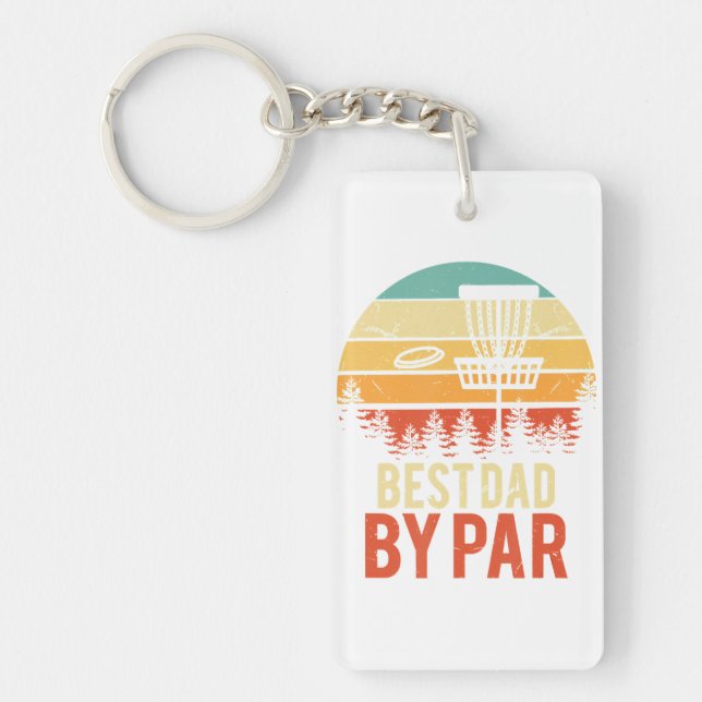 Best Dad By Par Disc Golf Dad Father_x27_s Day Ess Key Ring (Front)
