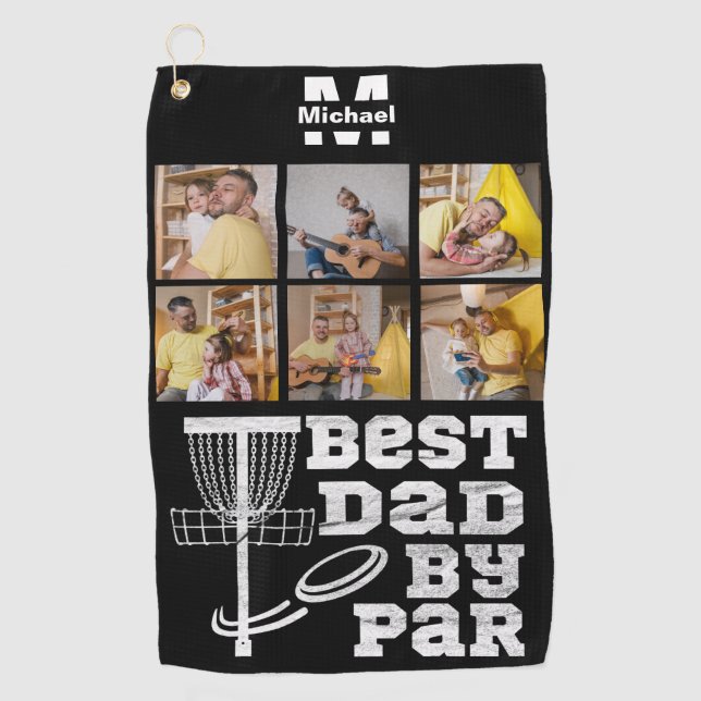 best dad by par disc golf frisbee Custom 6 Photo Towel (Front)