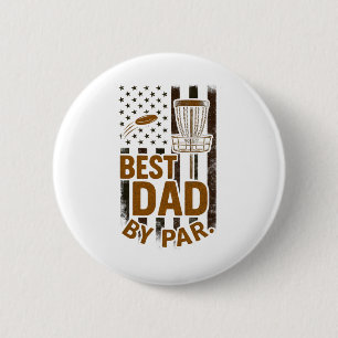 Best Dad By Par - Disc Golf Funny Camo 6 Cm Round Badge