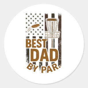Best Dad By Par - Disc Golf Funny Camo Classic Round Sticker