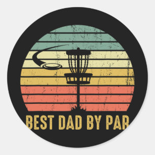 Best Dad By Par Disc Golf Funny Father's Day Classic Round Sticker