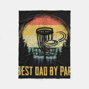 Best Dad By Par Disc Golf Funny Frisbee Father's D Fleece Blanket