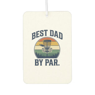 Best Dad By Par Disc Golf Vintage Sunset Design_1 Car Air Freshener