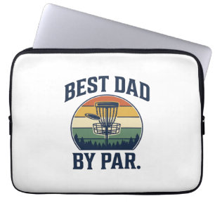 Best Dad By Par Disc Golf Vintage Sunset Design_1 Laptop Sleeve