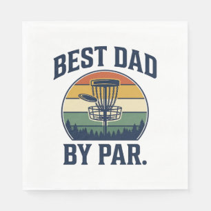 Best Dad By Par Disc Golf Vintage Sunset Design_1 Napkin