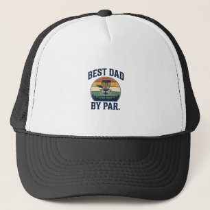 Best Dad By Par Disc Golf Vintage Sunset Design_1 Trucker Hat
