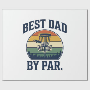 Best Dad By Par Disc Golf Vintage Sunset Design_1 Wrapping Paper
