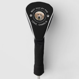 Best Dad By Par Dog Paw Print Photo Text Golf Pun Golf Head Cover