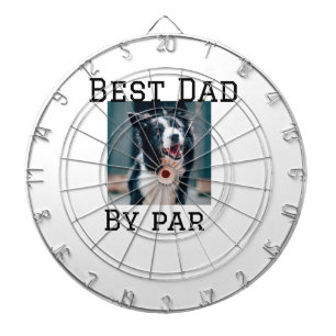 Best dad by par dog pet photo modern simple. dartboard