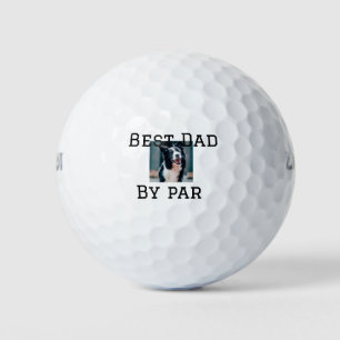 Best dad by par dog pet photo modern simple.  golf balls