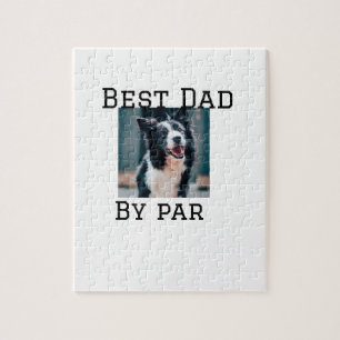 Best dad by par dog pet photo modern simple. jigsaw puzzle
