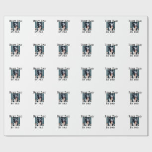 Best dad by par dog pet photo modern simple. wrapping paper