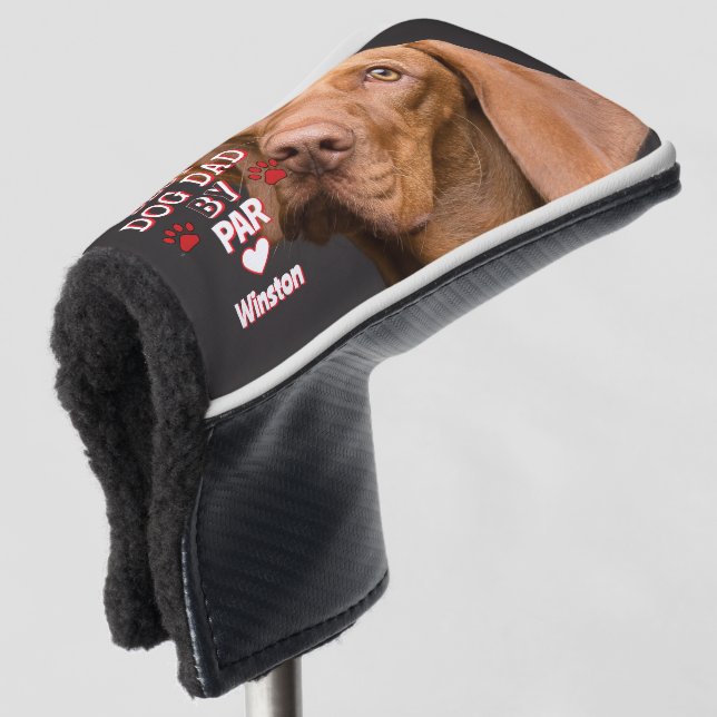 Best Dad By Par Dog Photo Golf Head Cover (3/4 Front)