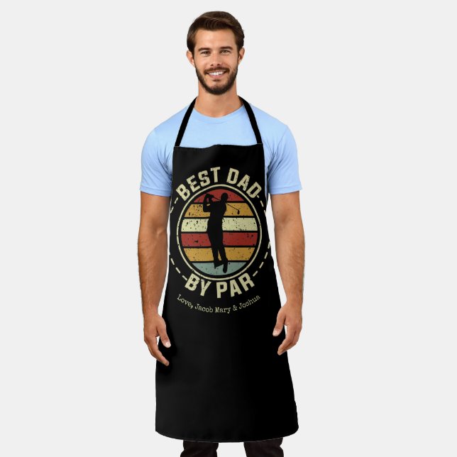 Best Dad by Par Father's Day Apron (Worn)
