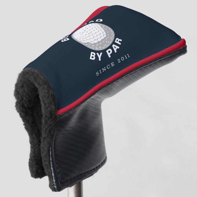Best Dad By Par Fathers Day Custom Modern Golf Head Cover (3/4 Front)