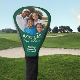 Best Dad By Par Father's Day Custom Photo Green Golf Head Cover
