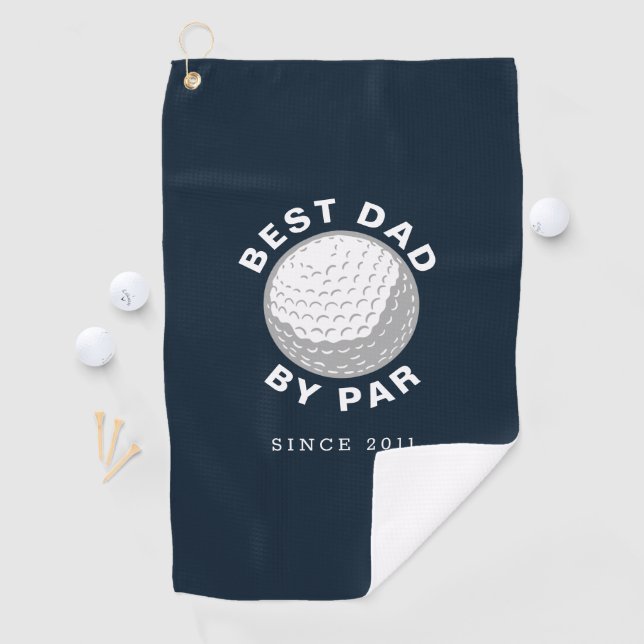Best Dad By Par Fathers Day Custom Year Golf Towel (InSitu)