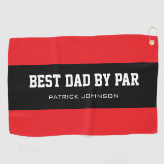 Best dad by par fathers day gift golf towel