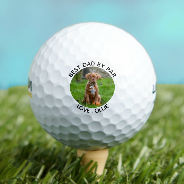 Best Dad By Par - Fathers Day Golf Dog Dad Photo Balls (Creator Uploaded)
