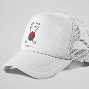 Best Dad By Par Fathers Day Golfing Bug Custom Trucker Hat
