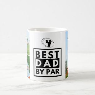 Best Dad By Par Father's Day Photo Collage Coffee Mug
