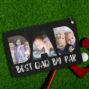Best Dad By Par   Father's Day Photo Golf Towel