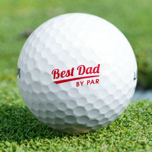 Best Dad By Par Father's Day Retro Red Golf Balls