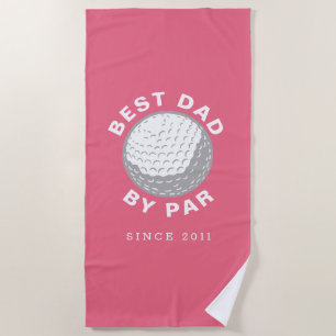 Best Dad By Par Fathers Personalised Vacation  Beach Towel