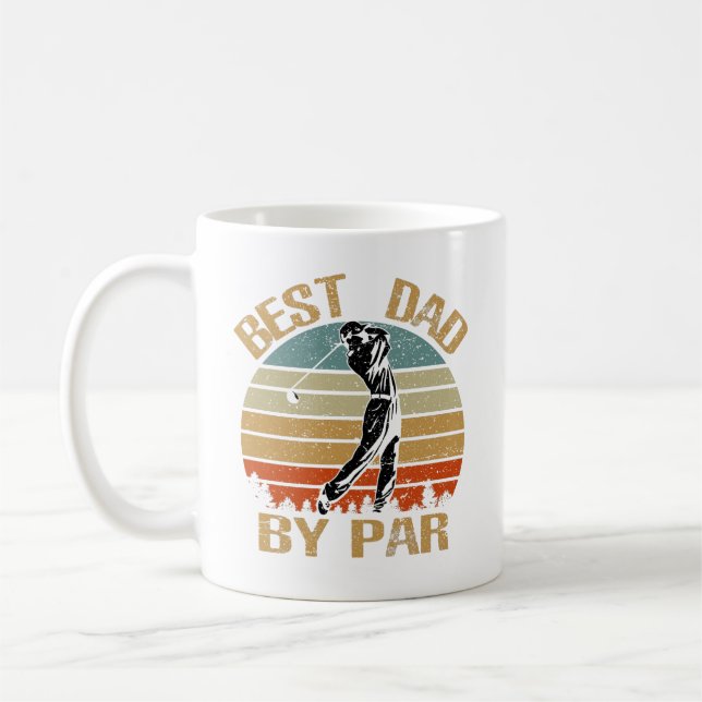 Best Dad By Par For Golf Lover Father's Day Coffee Mug (Left)