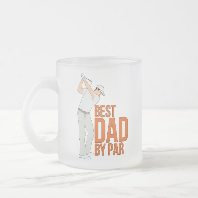 Best Dad By Par Frosted Glass Coffee Mug (Left)