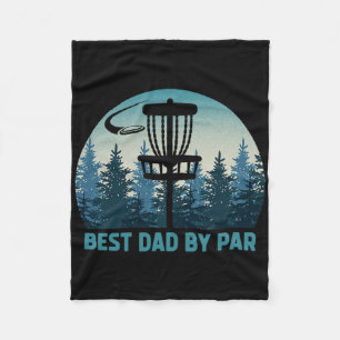 Best Dad By Par Funny Disc Golf Frisbee Golfer Fat Fleece Blanket