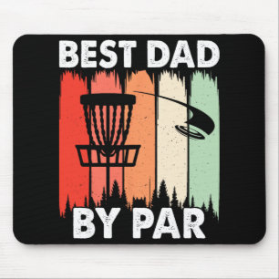 Best Dad By Par Funny Disc Golf Frisbee Golfer Fat Mouse Mat